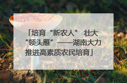 培育“新农人” 壮大“领头雁”——湖南大力推进高素质农民培育