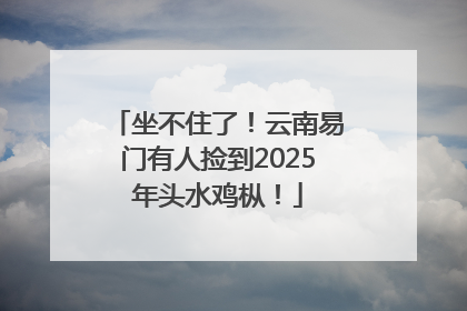 坐不住了！云南易门有人捡到2025年头水鸡枞！