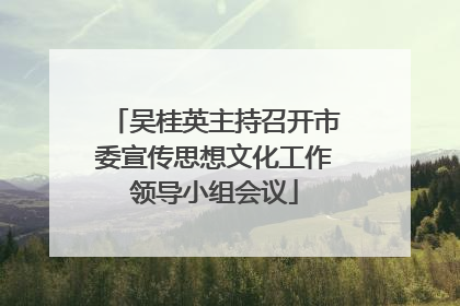 吴桂英主持召开市委宣传思想文化工作领导小组会议