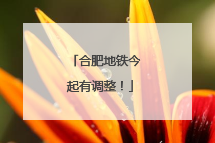 合肥地铁今起有调整！