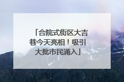 合院式街区大吉巷今天亮相！吸引大批市民涌入