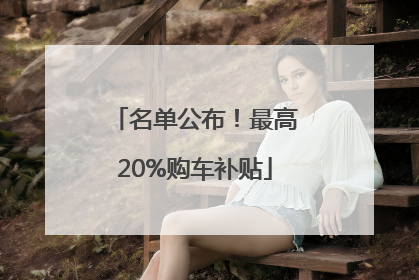 名单公布！最高20%购车补贴