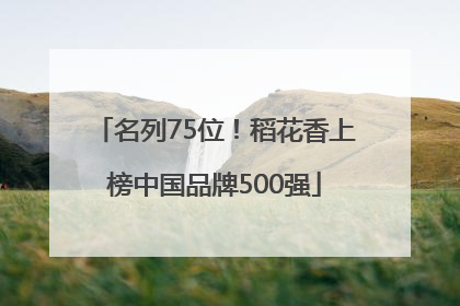 名列75位！稻花香上榜中国品牌500强
