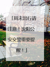 周末出行请注意！沈阳公安交警重要提醒！