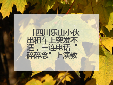 四川乐山小伙出租车上突发不适，三连电话“碎碎念”上演教科书式自救