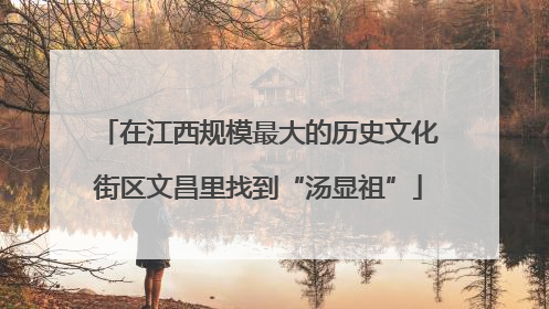 在江西规模最大的历史文化街区文昌里找到“汤显祖”