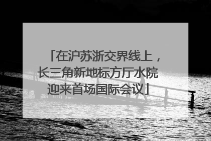 在沪苏浙交界线上，长三角新地标方厅水院迎来首场国际会议