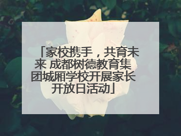 家校携手，共育未来 成都树德教育集团城厢学校开展家长开放日活动