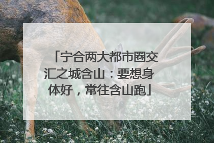 宁合两大都市圈交汇之城含山：要想身体好，常往含山跑