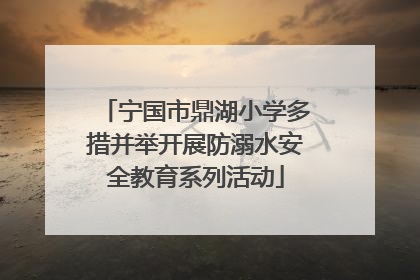 宁国市鼎湖小学多措并举开展防溺水安全教育系列活动