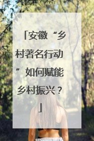 安徽“乡村著名行动”如何赋能乡村振兴？