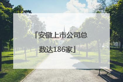 安徽上市公司总数达186家