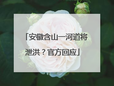 安徽含山一河道将泄洪？官方回应