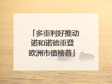 多重利好推动 诺和诺德重登欧洲市值榜首