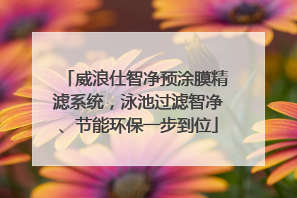 威浪仕智净预涂膜精滤系统，泳池过滤智净、节能环保一步到位