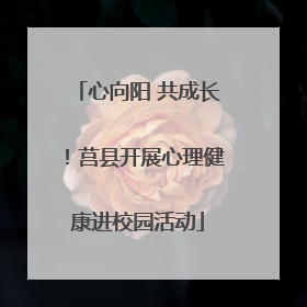 心向阳 共成长！莒县开展心理健康进校园活动
