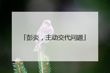 彭炎，主动交代问题