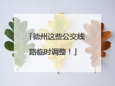 德州这些公交线路临时调整！
