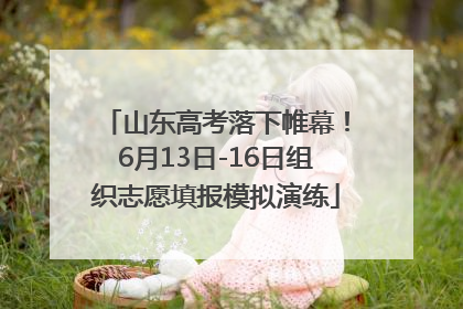 山东高考落下帷幕！6月13日-16日组织志愿填报模拟演练
