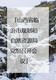 山西省临汾市规划和自然资源局党组召开会议