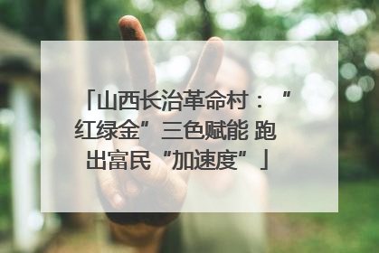 山西长治革命村：“红绿金”三色赋能 跑出富民“加速度”