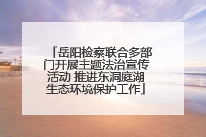 岳阳检察联合多部门开展主题法治宣传活动 推进东洞庭湖生态环境保护工作