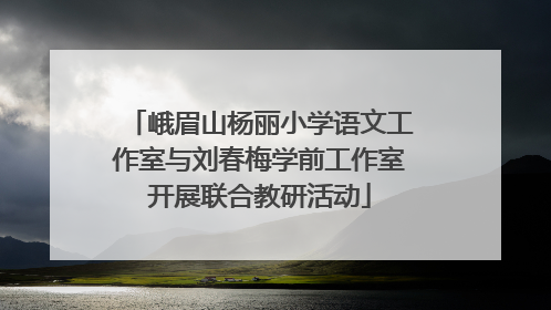 峨眉山杨丽小学语文工作室与刘春梅学前工作室开展联合教研活动
