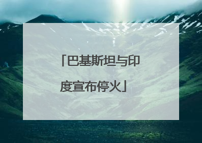 巴基斯坦与印度宣布停火