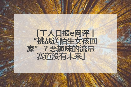 工人日报e网评丨“挑战送陌生女孩回家”？恶趣味的流量赛道没有未来