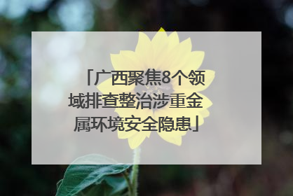 广西聚焦8个领域排查整治涉重金属环境安全隐患