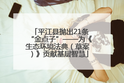 平江县抛出21条“金点子”——为《生态环境法典（草案）》贡献基层智慧