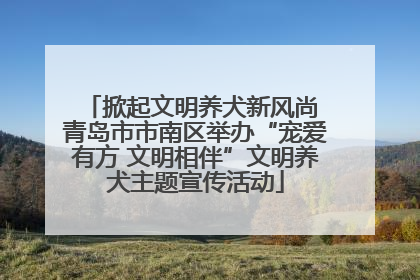 掀起文明养犬新风尚 青岛市市南区举办“宠爱有方 文明相伴”文明养犬主题宣传活动
