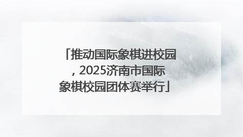 推动国际象棋进校园，2025济南市国际象棋校园团体赛举行
