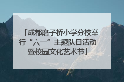 成都磨子桥小学分校举行“六一”主题队日活动暨校园文化艺术节