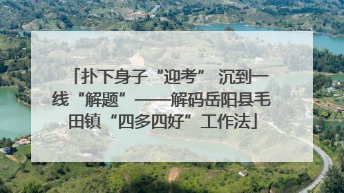 扑下身子“迎考” 沉到一线“解题”——解码岳阳县毛田镇“四多四好”工作法