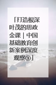 打造根深叶茂的思政金课｜中国基础教育创新案例深度观察③