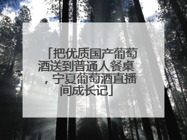 把优质国产葡萄酒送到普通人餐桌，宁夏葡萄酒直播间成长记