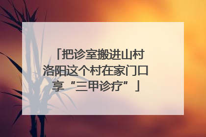 把诊室搬进山村 洛阳这个村在家门口享“三甲诊疗”