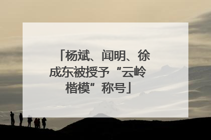 杨斌、闻明、徐成东被授予“云岭楷模”称号