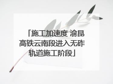 施工加速度 渝昆高铁云南段进入无砟轨道施工阶段