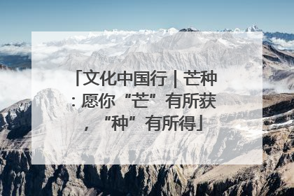 文化中国行｜芒种：愿你“芒”有所获，“种”有所得