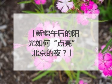 新疆午后的阳光如何“点亮”北京的夜？