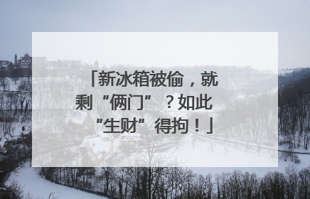 新冰箱被偷，就剩“俩门”？如此“生财”得拘！