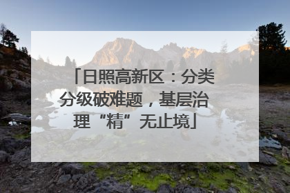 日照高新区：分类分级破难题，基层治理“精”无止境