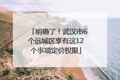 明确了！武汉市6个远城区享有这12个事项定价权限
