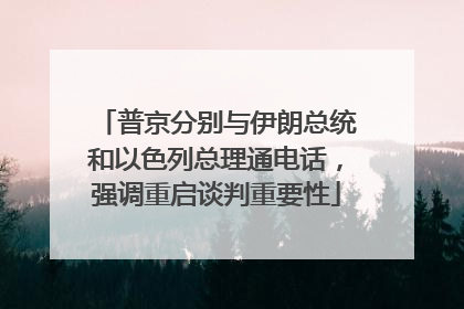 普京分别与伊朗总统和以色列总理通电话，强调重启谈判重要性