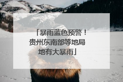 暴雨蓝色预警！贵州东南部等地局地有大暴雨