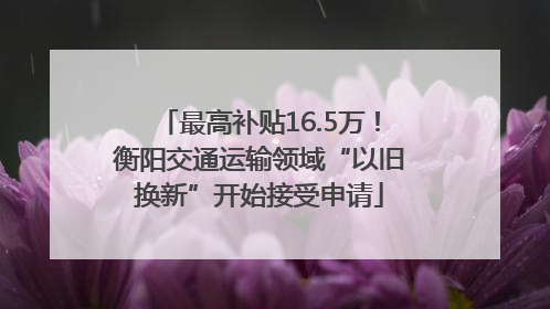 最高补贴16.5万！衡阳交通运输领域“以旧换新”开始接受申请