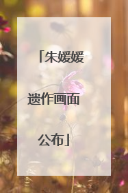 朱媛媛遗作画面公布