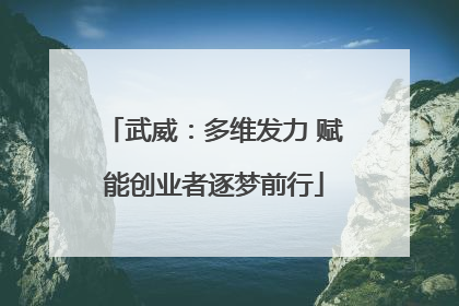 武威：多维发力 赋能创业者逐梦前行